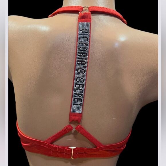 Victorias Secret Swim Shine Strap Full Coverage Push Up Bikini top Red 36C - Picture 13 of 14